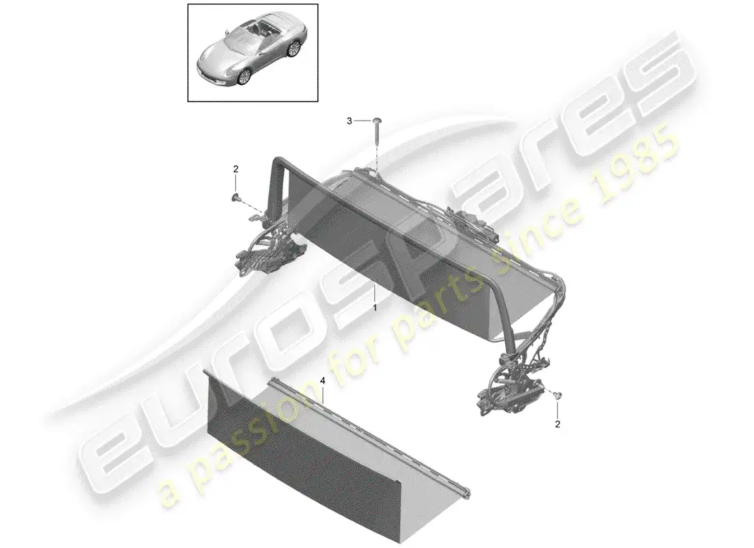 porsche 2018 (991-2) windscreen parts diagram