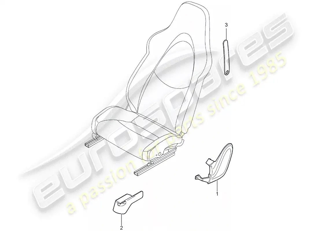 porsche 2010 (987 boxster) front seat parts diagram