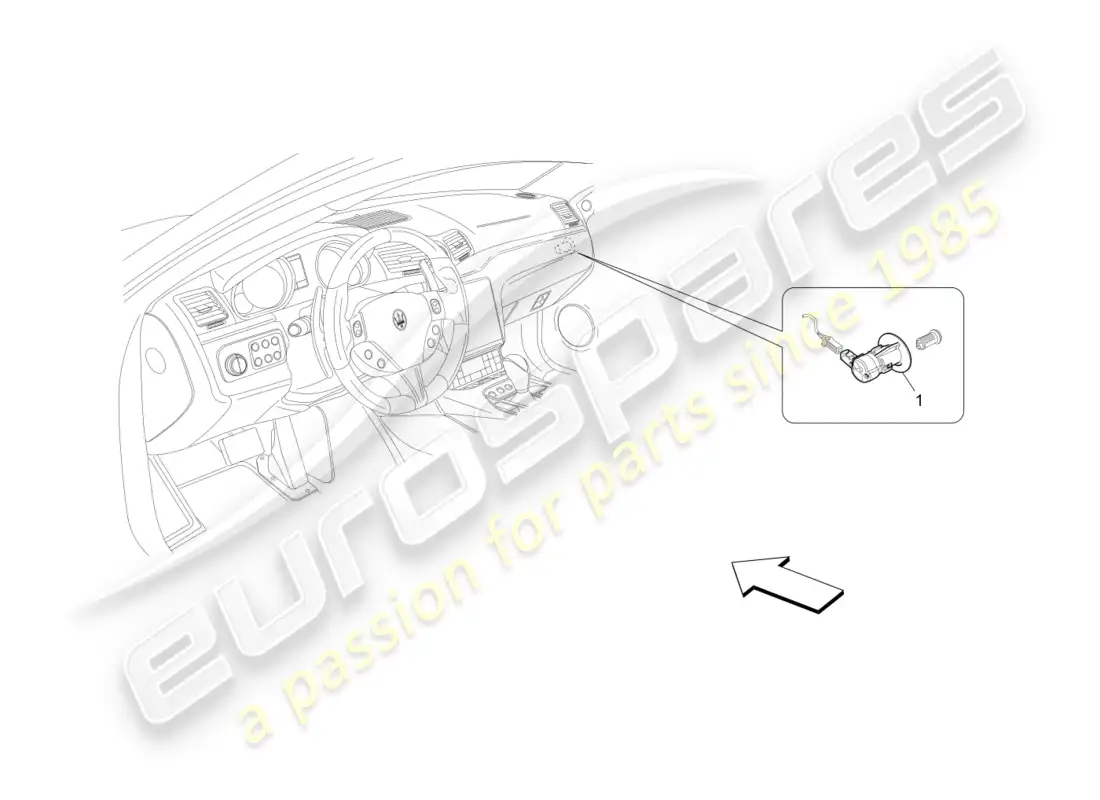 maserati granturismo s (2019) passenger's airbag-deactivation parts diagram