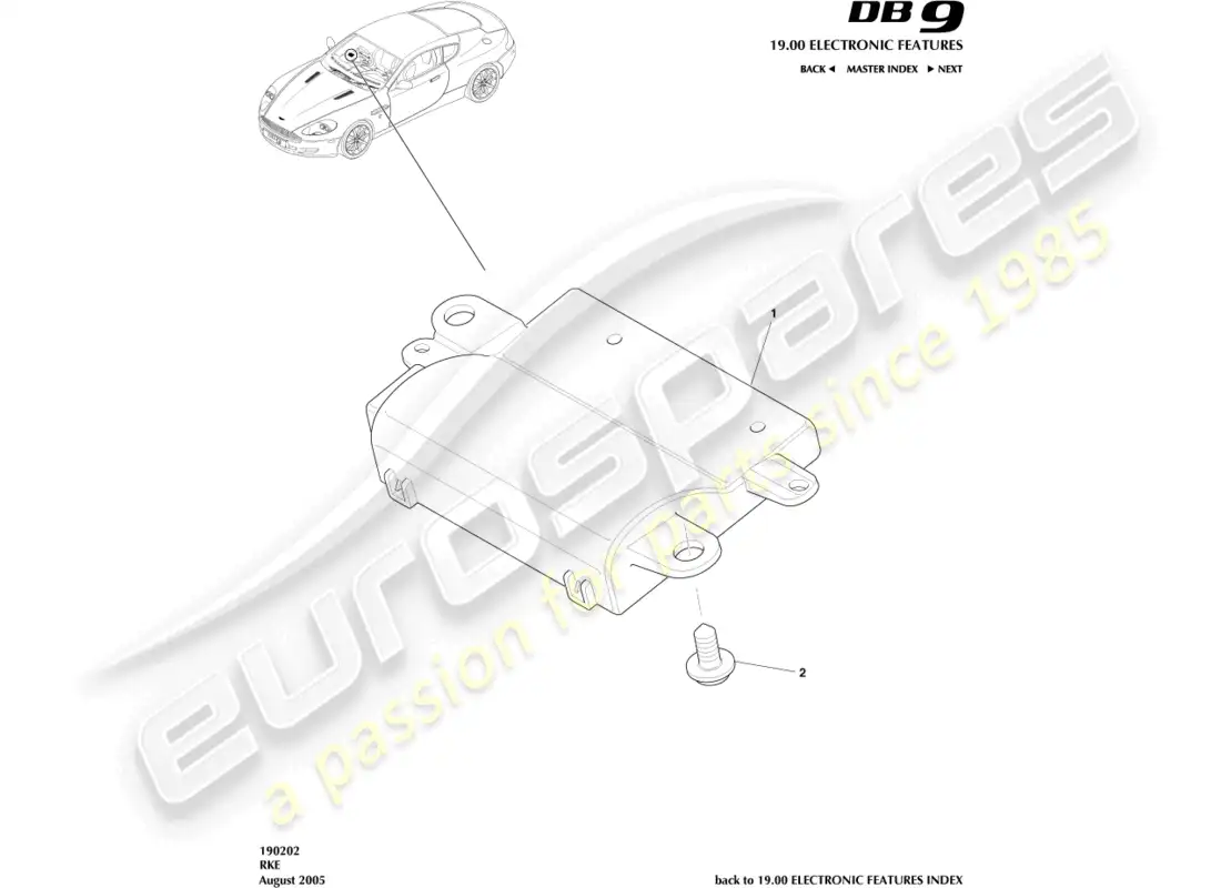 aston martin db9 (2012) rke parts diagram