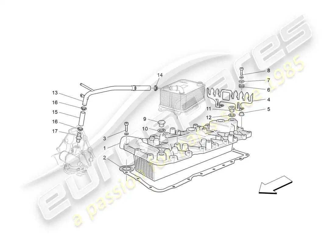 maserati granturismo (2016) heat exchanger parts diagram