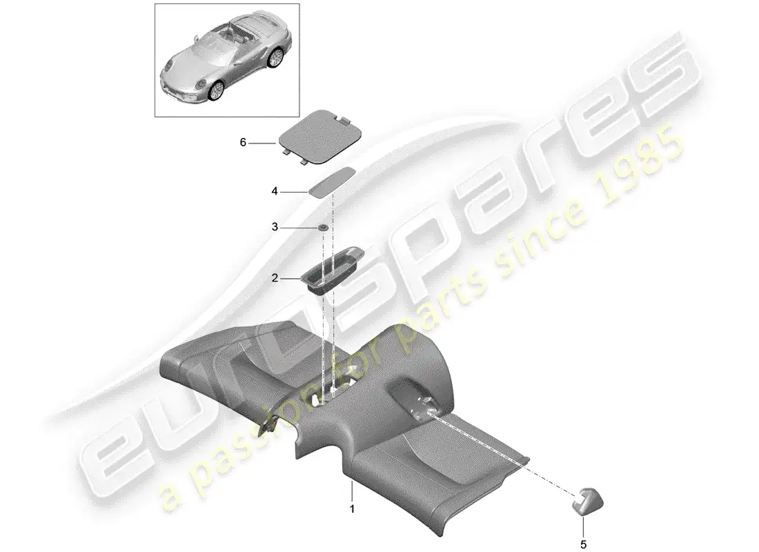 porsche 2015 (991-1 turbo) back seat cushion parts diagram