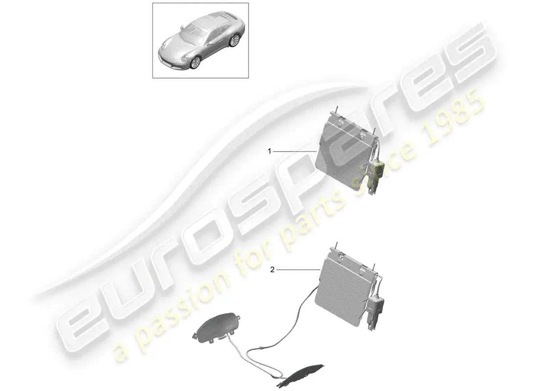 porsche 2018 (991-2) lumbar support parts diagram