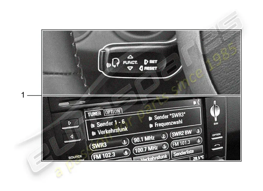 porsche 2009 (tequipment) language selection parts diagram