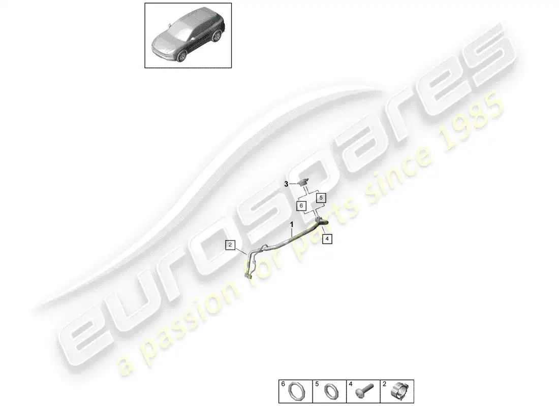 porsche 2018 (cayenne e3 9ya/9yb) refrigerant circuit parts diagram