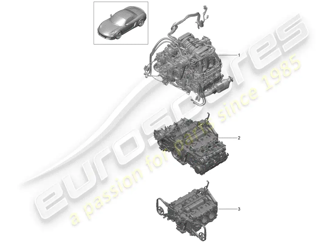 porsche 2016 (981 boxster) replacement engine parts diagram