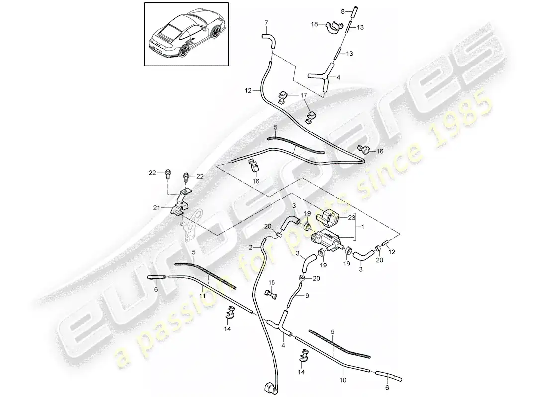 porsche 2011 (997-2 turbo / gt2 rs) vacuum control parts diagram