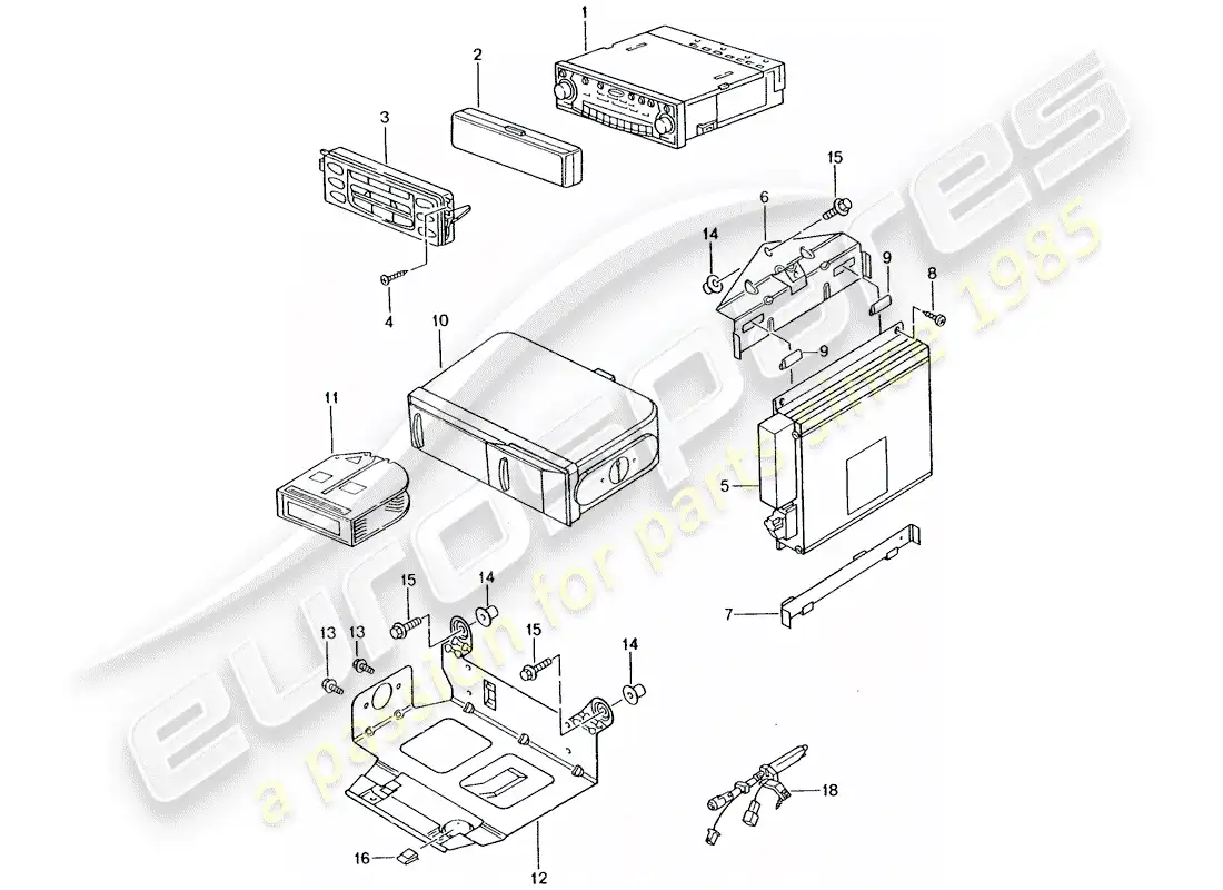 porsche 2001 (996 turbo / gt2) radio unit - amplifier - d >> - mj 2002 parts diagram