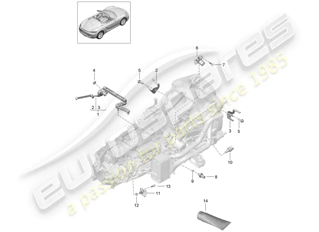 porsche 2018 (718 boxster) manual gearbox parts diagram