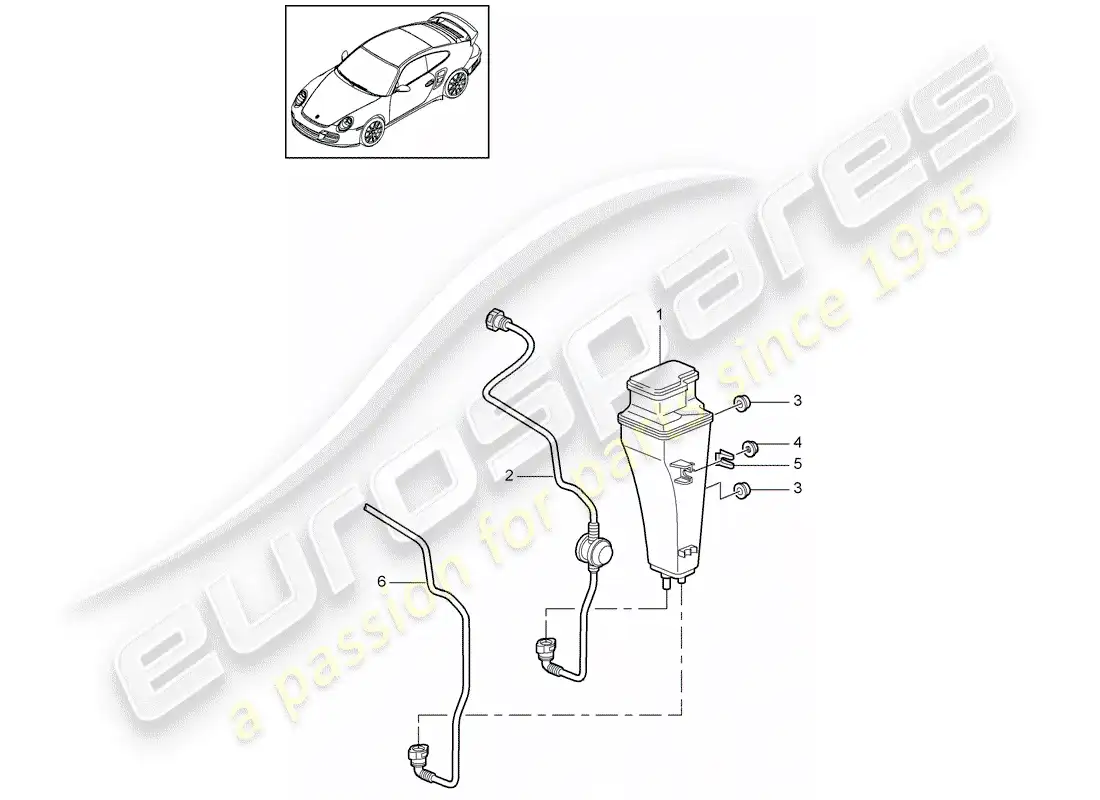 porsche 2012 (997-2 turbo / gt2 rs) evaporative emission canister parts diagram