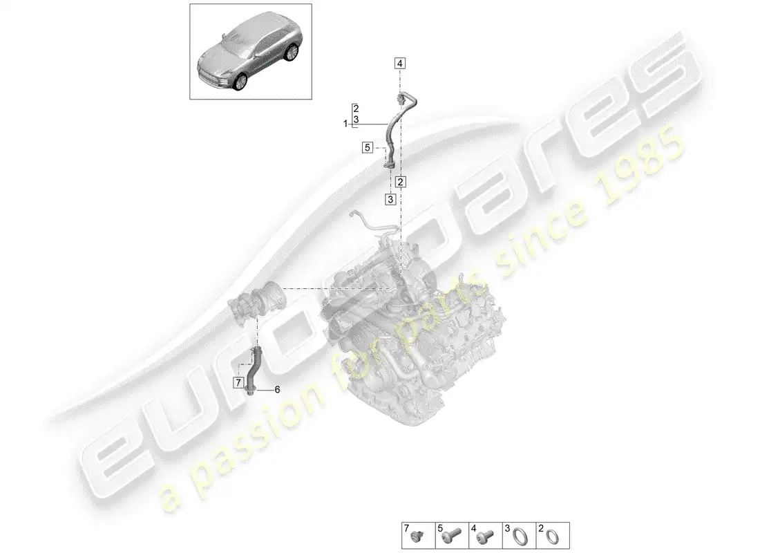 porsche 2019 (macan) oil pressure line parts diagram