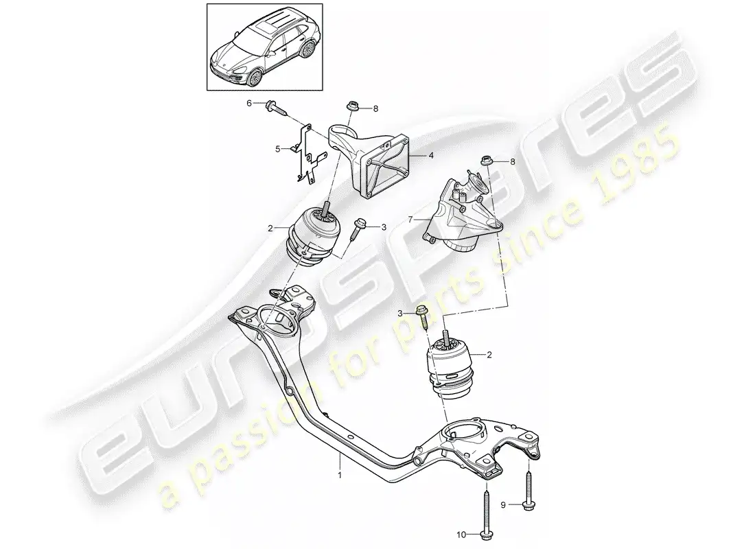 porsche 2013 (cayenne e2 92a) engine lifting tackle parts diagram