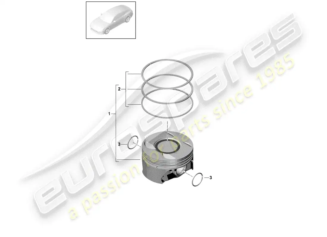 porsche 2020 (panamera 971-1) piston parts diagram