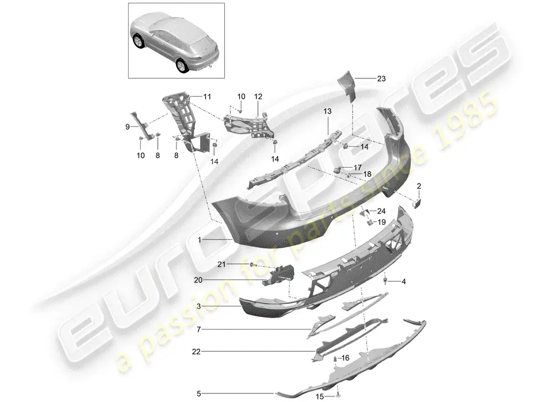 porsche 2014 (macan) bumper parts diagram