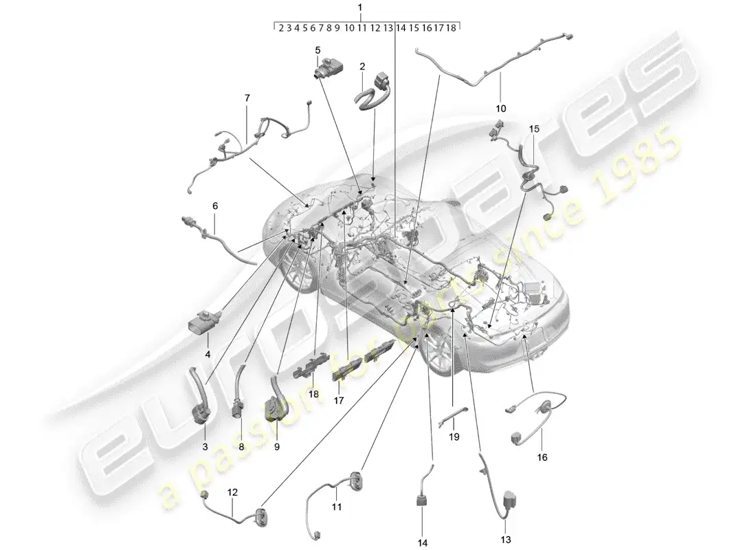 porsche 2015 (981 cayman) wiring harnesses parts diagram