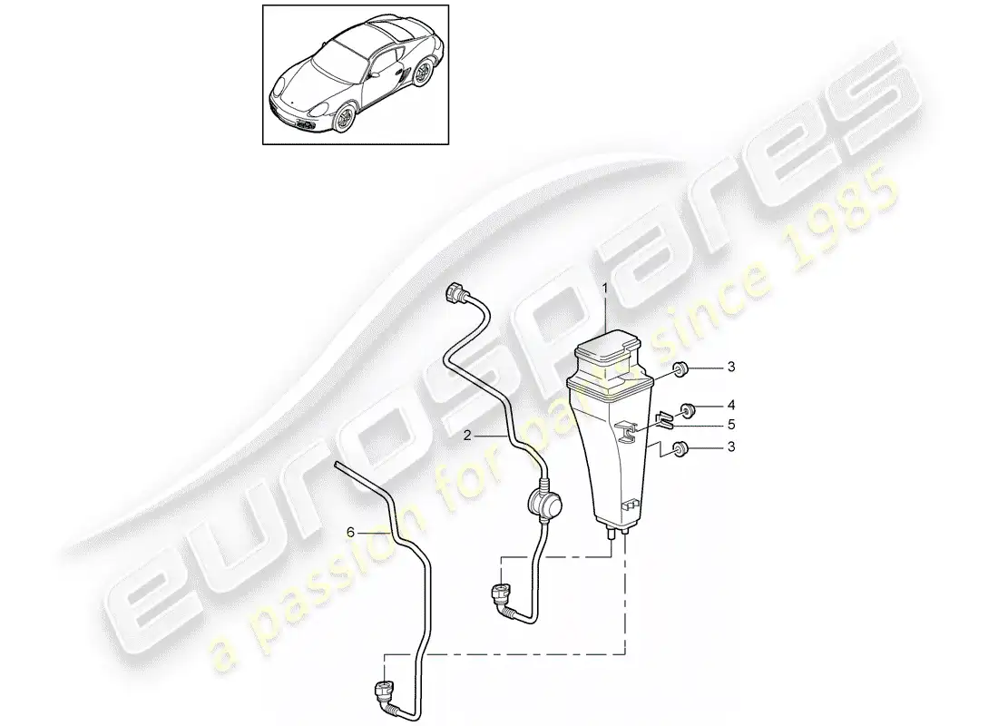 porsche 2009 (987 cayman) evaporative emission canister parts diagram