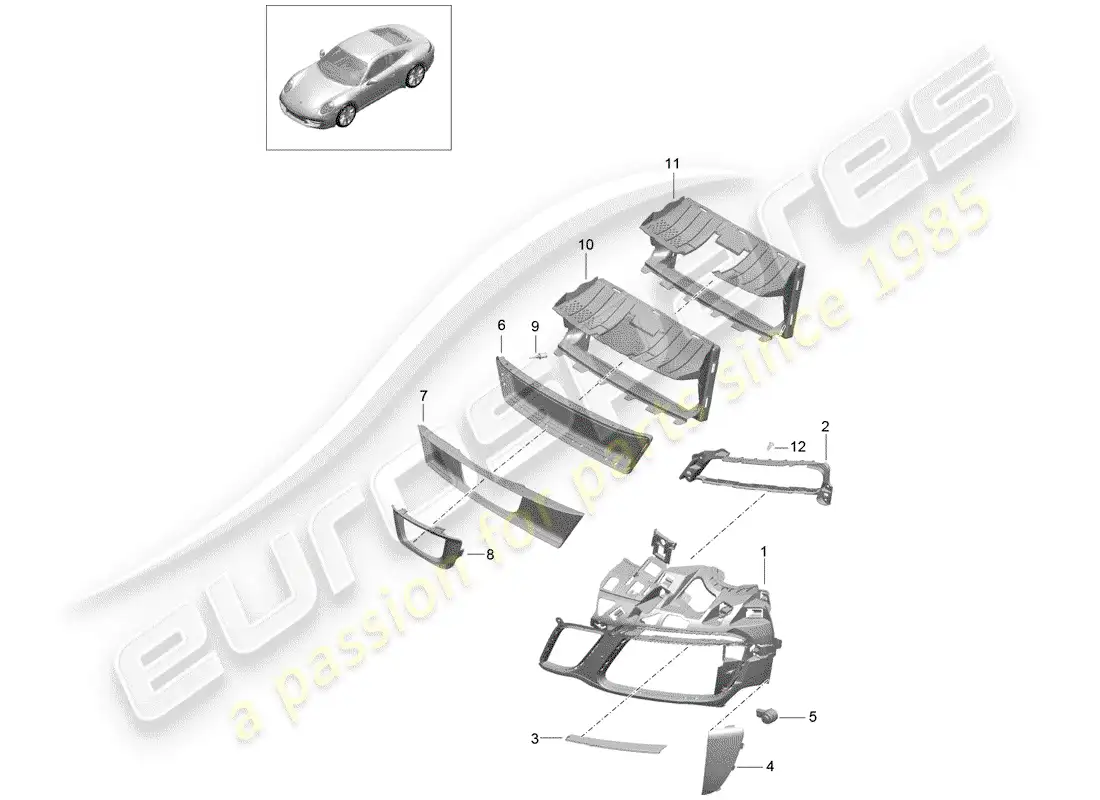 porsche 2019 (991-2) air duct parts diagram