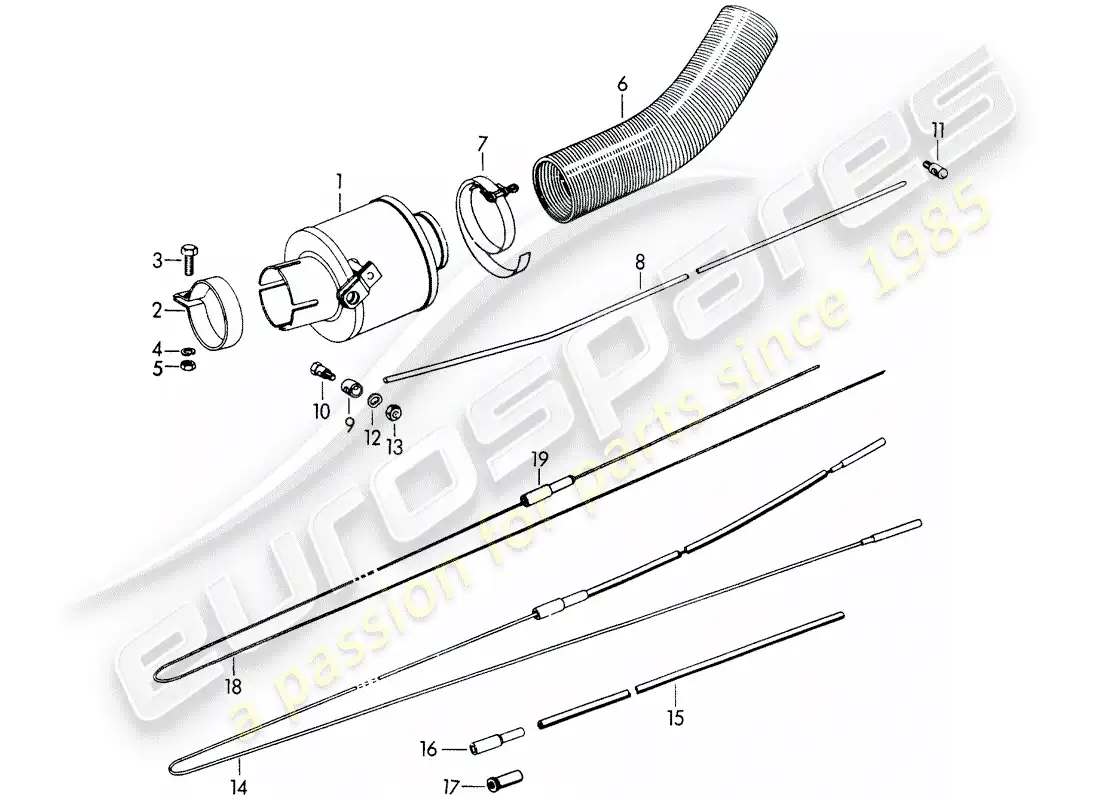 porsche 1963 (356b/356c) rubber - heating air supply parts diagram