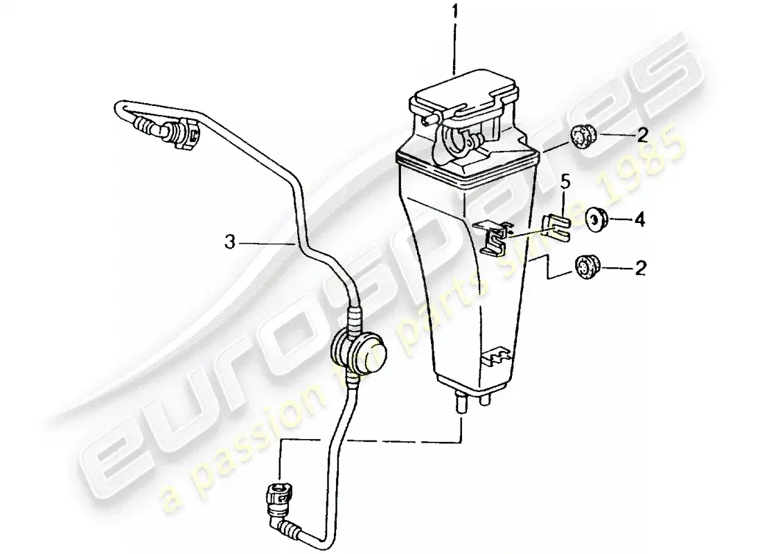 porsche 2004 (996 gt3) evaporative emission canister parts diagram