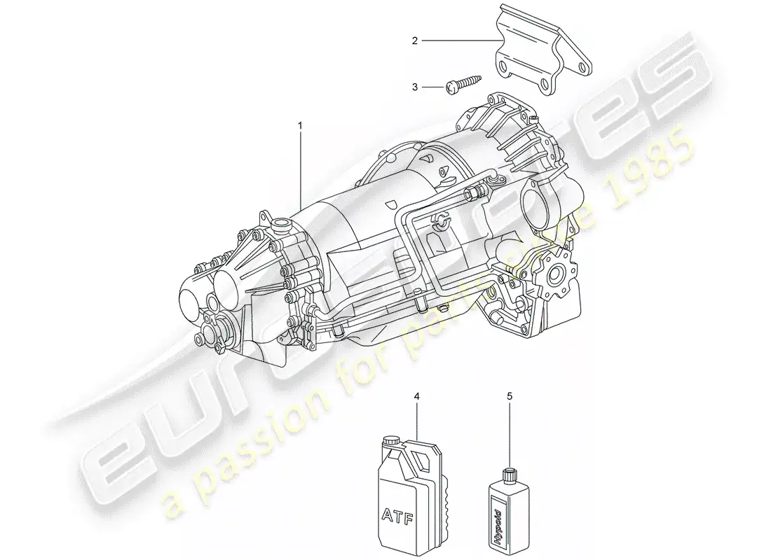 porsche 2004 (996) tiptronic - - gearbox - d - mj 2002>> parts diagram