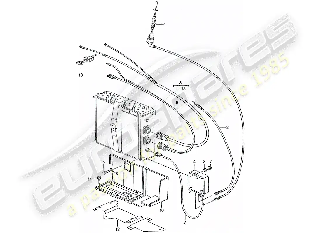 porsche 1990 (928) phone preparation parts diagram