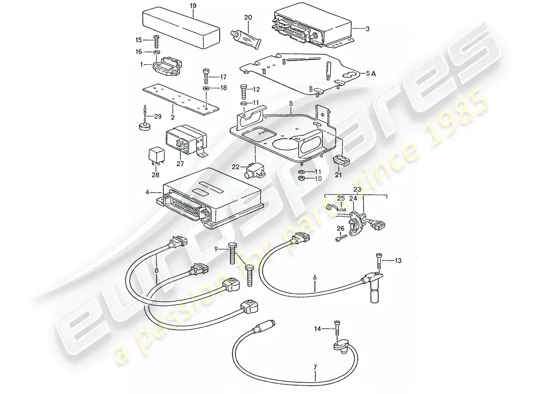 porsche 1990 (928) engine electrics - lh-jetronic parts diagram