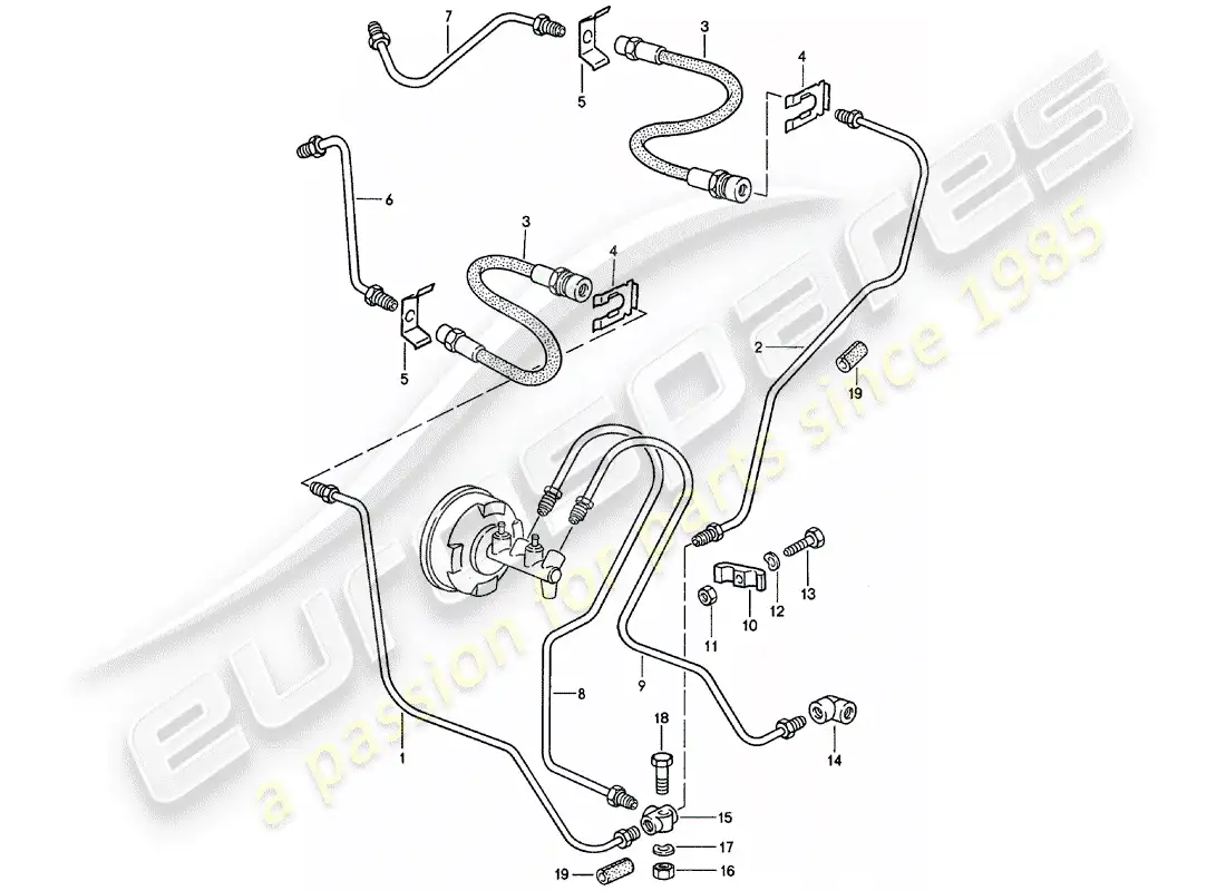 porsche 1982 (911) brake lines parts diagram