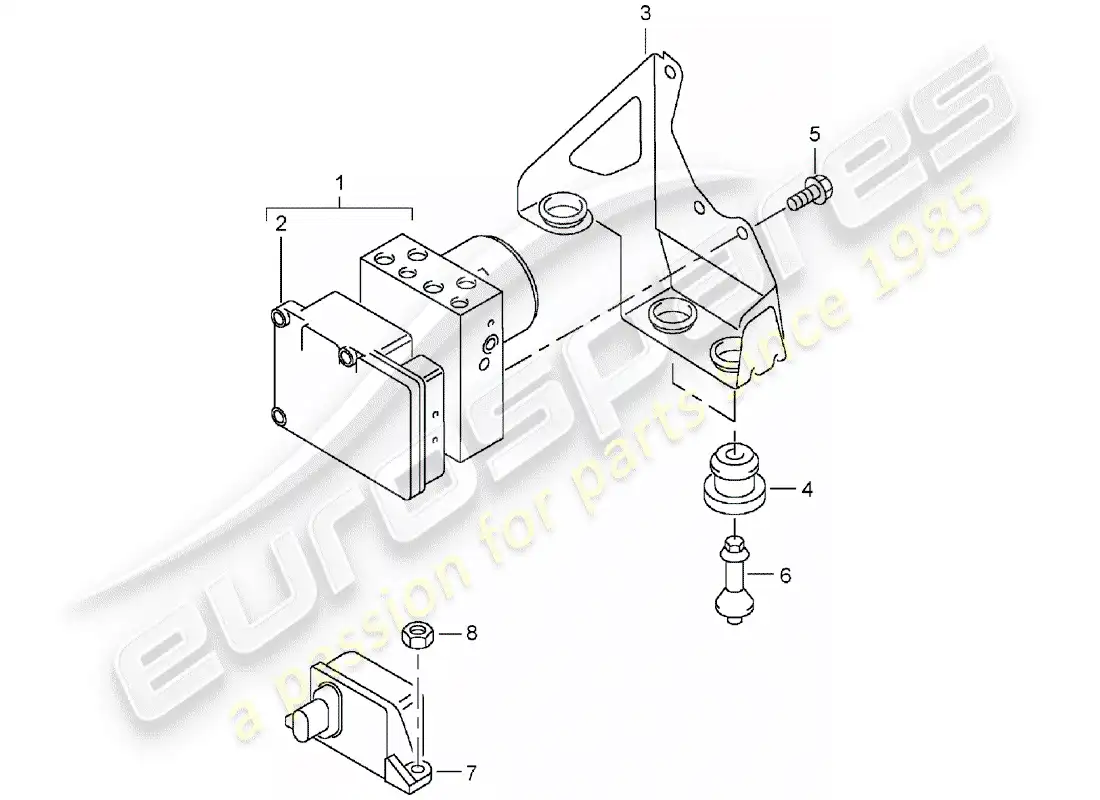 porsche 2005 (cayenne e1 9pa) hydraulic unit part diagram