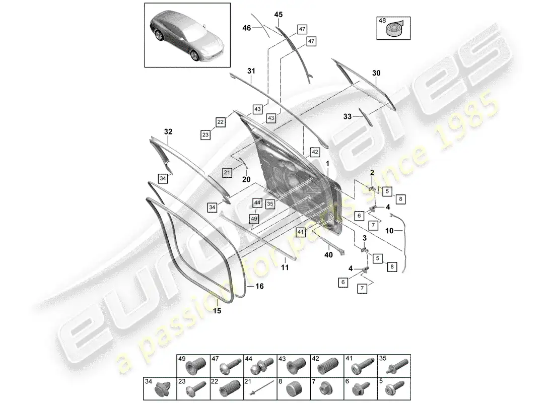 porsche 2017 (panamera 971-1) gasket part diagram