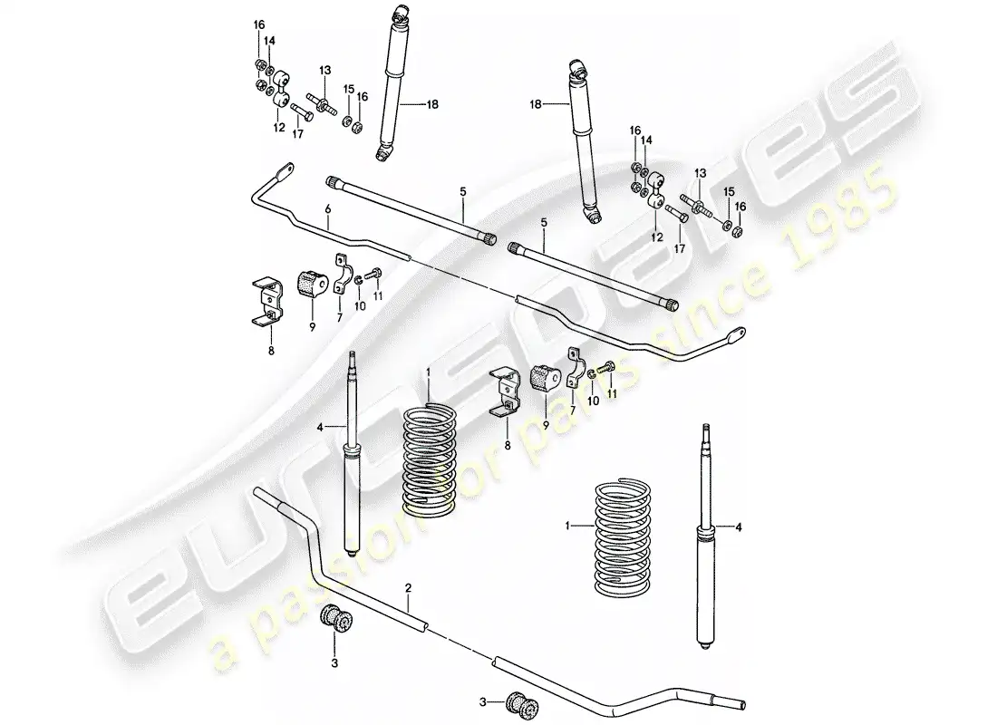 porsche 1983 (944) sports suspension parts diagram