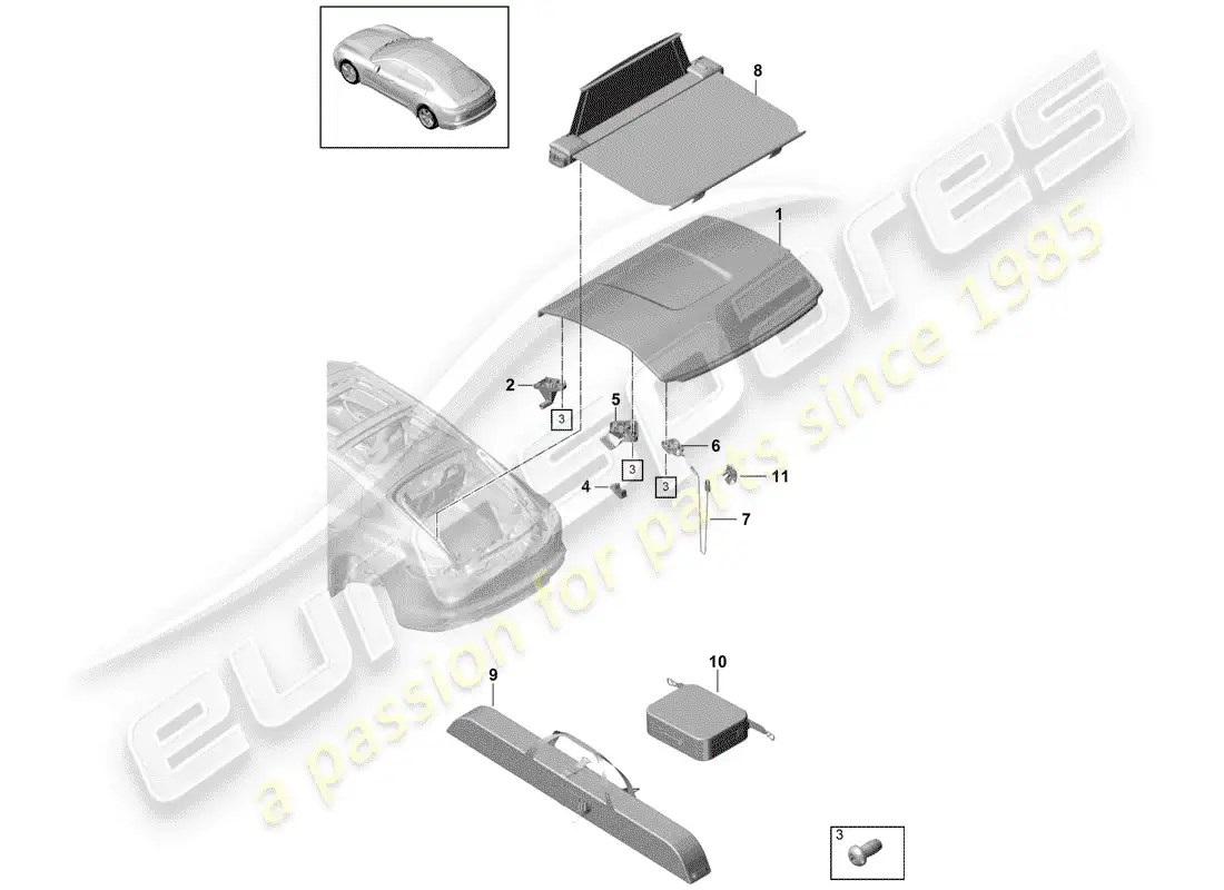 porsche 2017 (panamera 971-1) cover part diagram