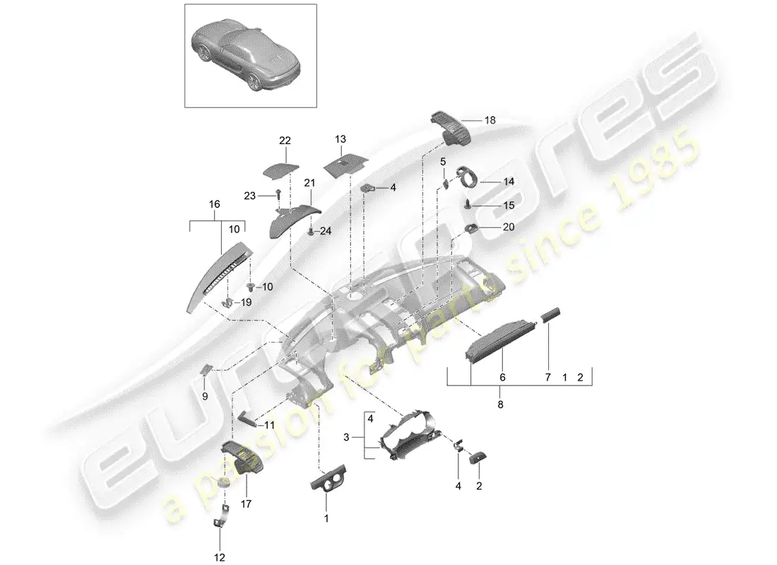 porsche 2015 (981 boxster) accessories parts diagram