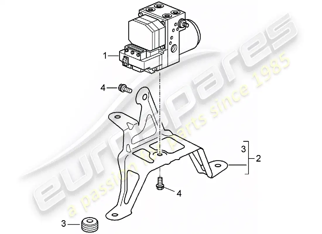 porsche 2004 (996 gt3) hydraulic unit - anti-locking brake syst. -abs- - control - hydraulic unit - anti-locking brake syst. -abs- - control - d - mj 2004>> parts diagram