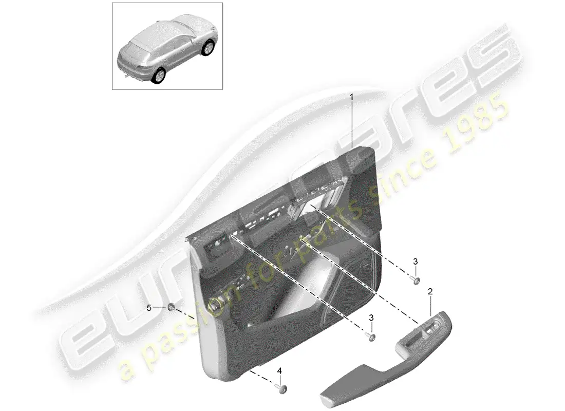 porsche 2016 (macan) door panel parts diagram