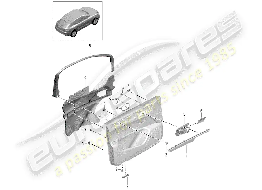 porsche 2020 (macan) accessories part diagram