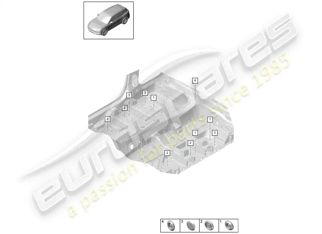 porsche 2019 (cayenne e3 9ya/9yb) plug parts diagram