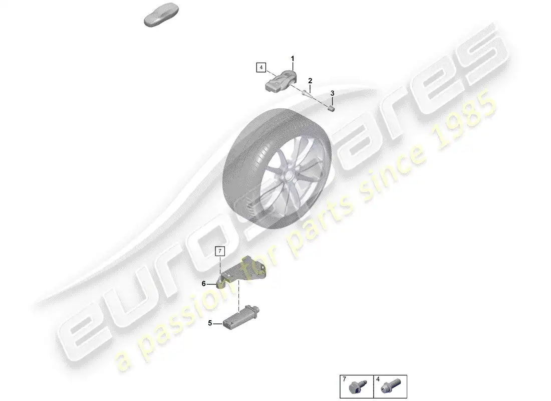 porsche 2019 (718 boxster spyder) tire pressure control system parts diagram