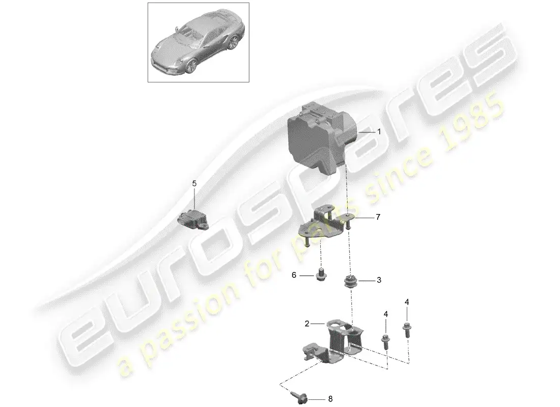 porsche 2016 (991-1 turbo) hydraulic unit parts diagram