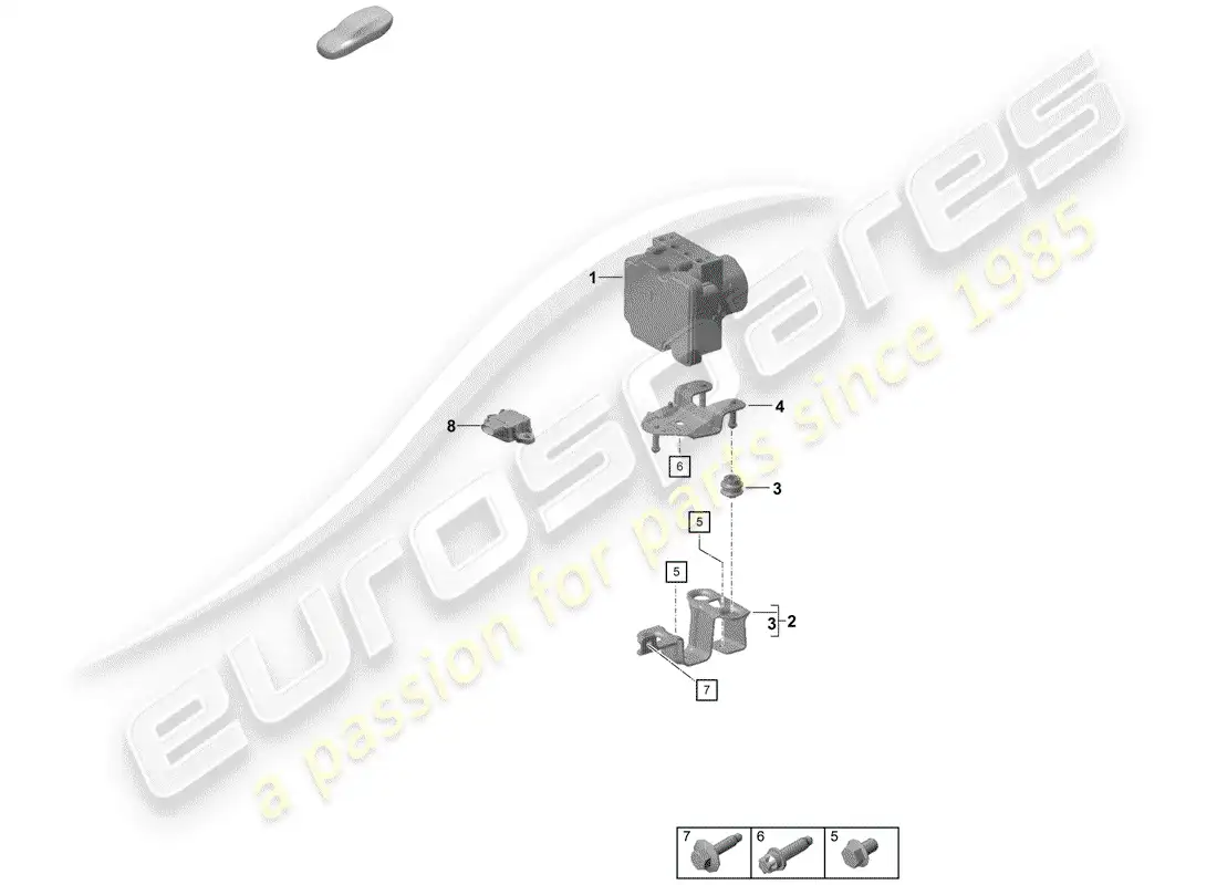 porsche 2020 (718 boxster spyder) hydraulic unit parts diagram