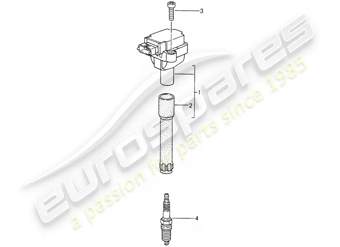 porsche 2001 (986 boxster) ignition system parts diagram