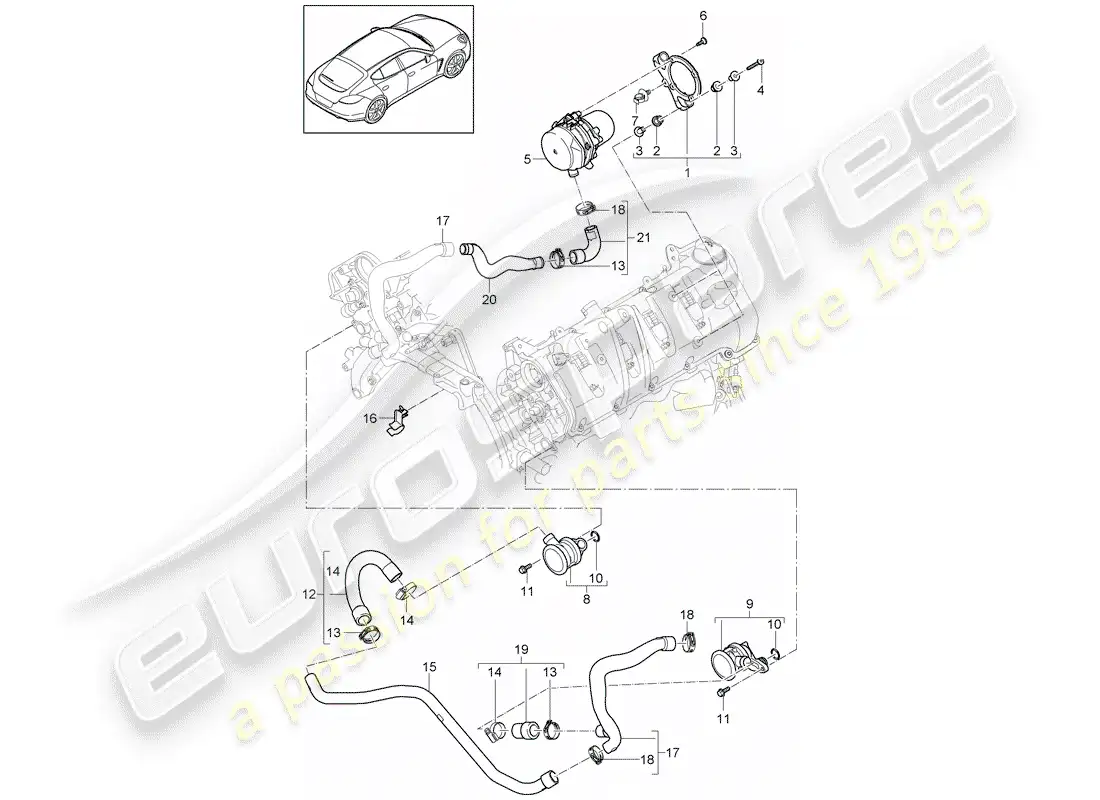 porsche 2016 (panamera 970) exhaust emission control sys- parts diagram