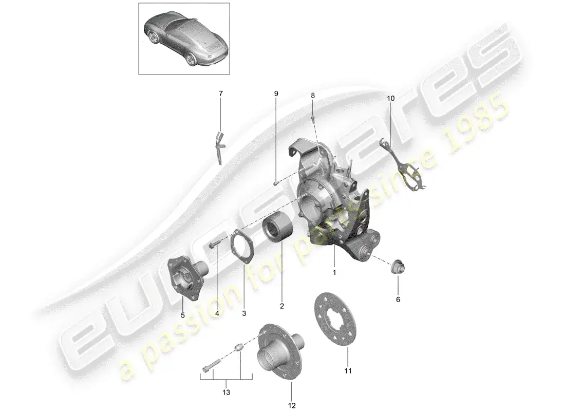 porsche 2015 (991-1) rear axle parts diagram