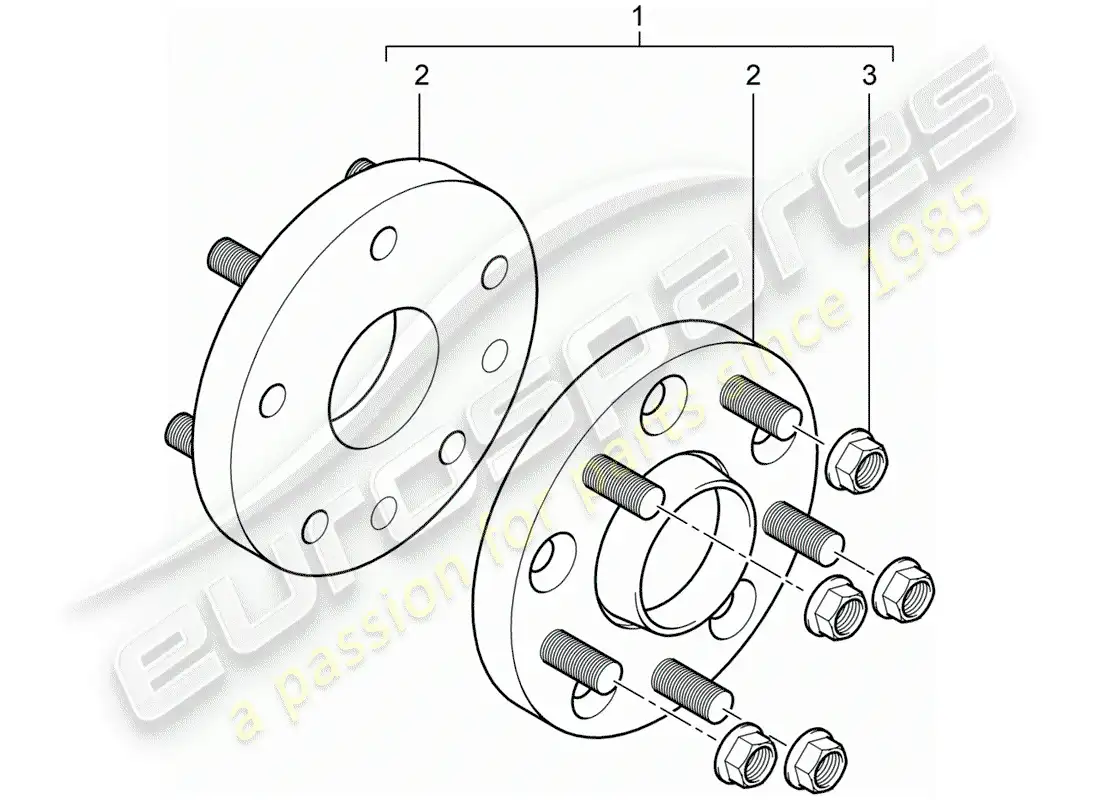 porsche 2016 (tequipment cayenne) spacer washer parts diagram