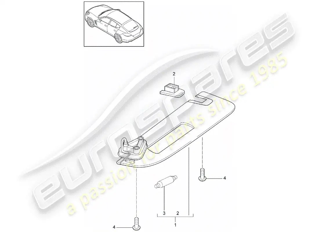 porsche 2016 (panamera 970) sun vizors parts diagram