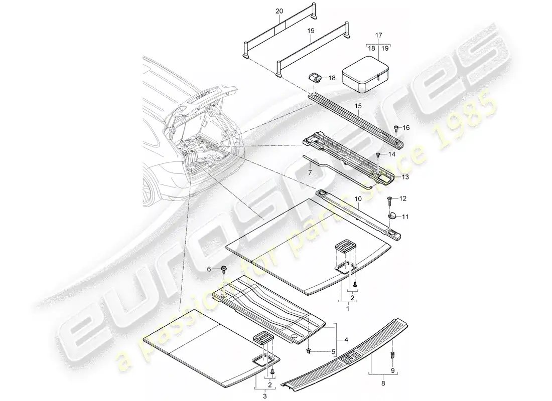 porsche 2012 (cayenne e2 92a) lining parts diagram