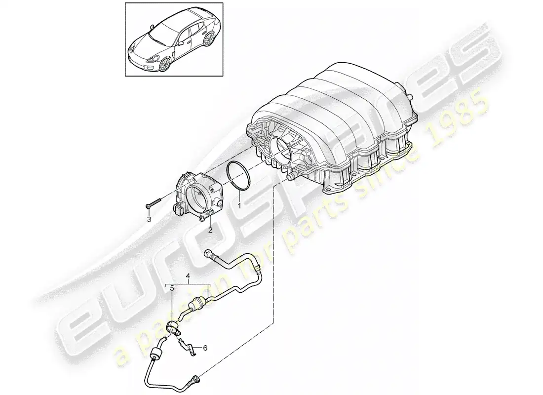 porsche 2010 (panamera 970) throttle body parts diagram
