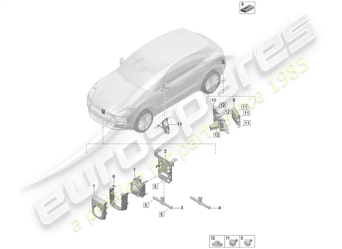 porsche 2019 (macan) driver assistance system parts diagram