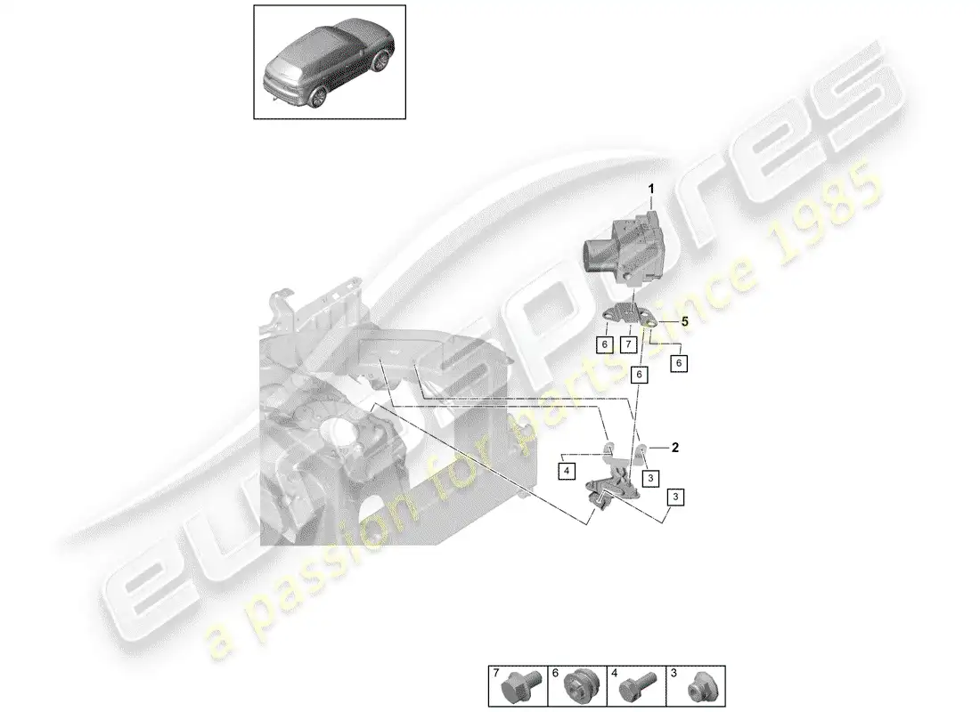 porsche 2019 (cayenne e3 9ya/9yb) hydraulic unit parts diagram