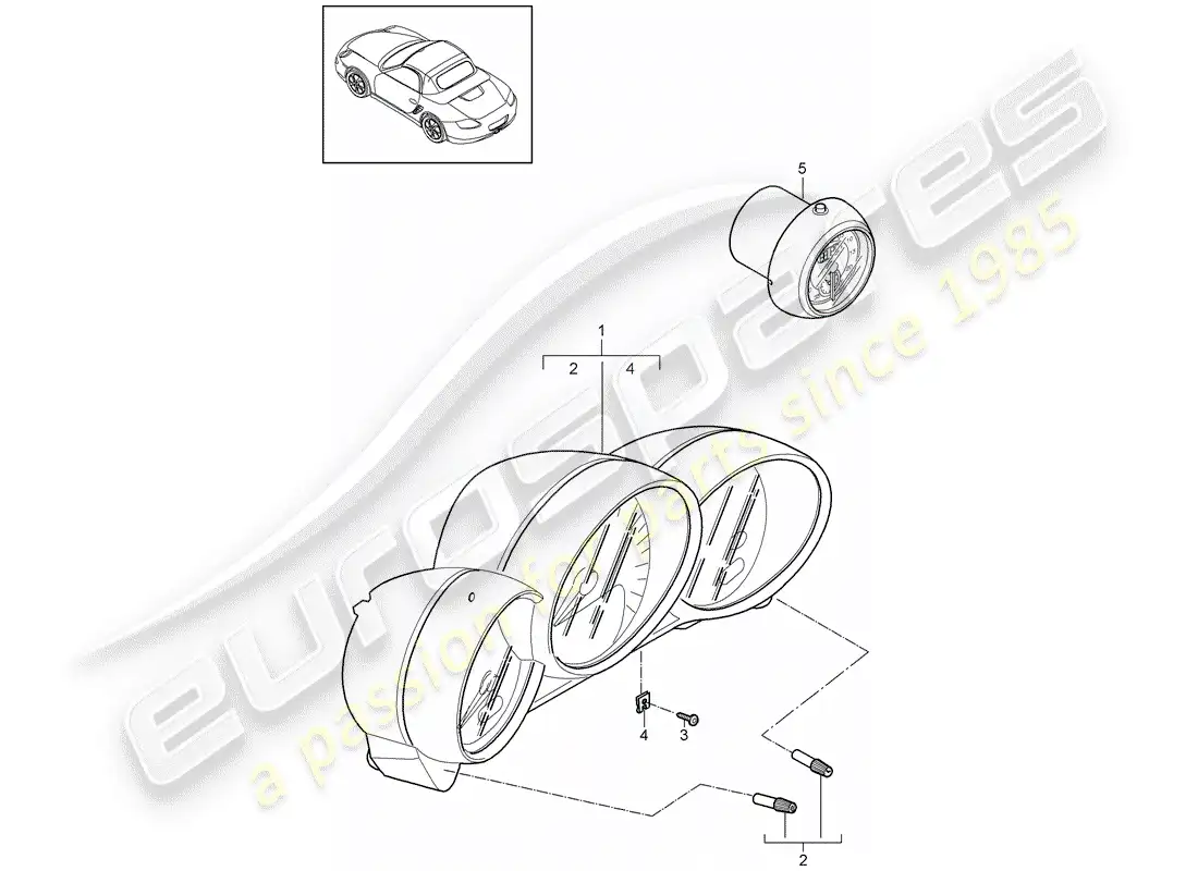 porsche 2011 (987 boxster) instruments parts diagram