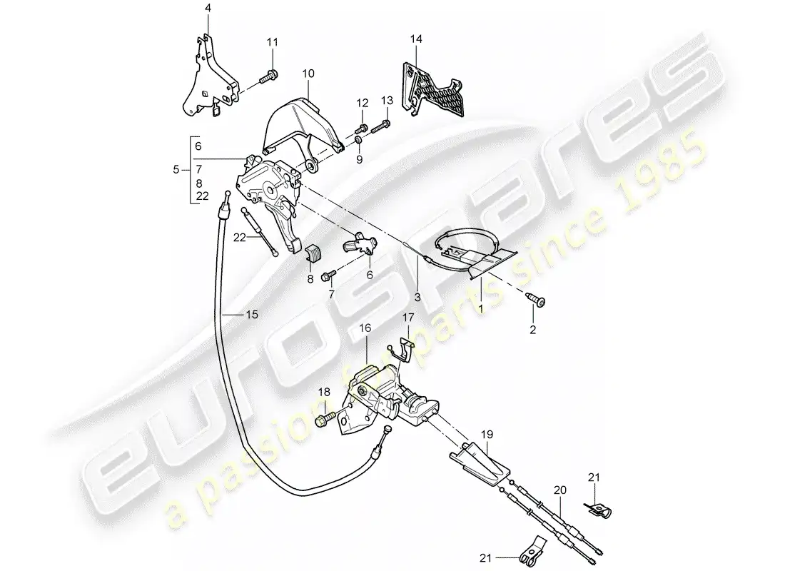 porsche 2010 (cayenne e1 9pa) foot-operat. parking brake parts diagram